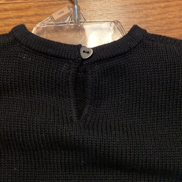 NEW Gorgeous Heartstrings 100% cotton black with cream hearts knit dress&tights! - Picture 4 of 9